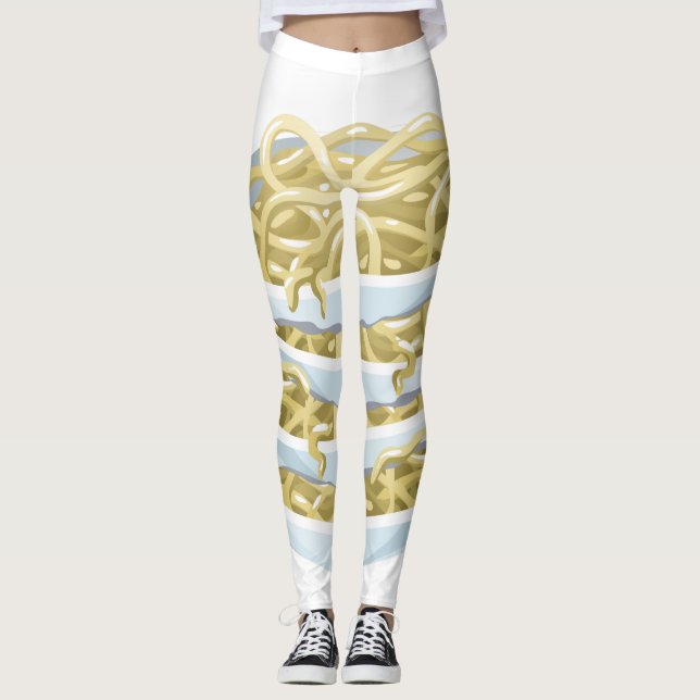 Leggings Glitch Food plain noodles (Devant)