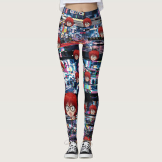 Leggings Glitch Retro Anime 