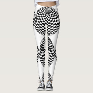 Leggings Globe À damiers noir/blanc Thunder_Cove