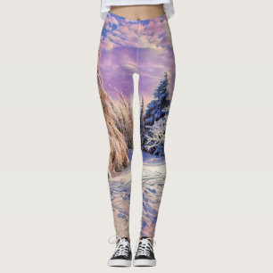 Leggings Gnomes vintages dans le dessin de l'arbre de Noël,