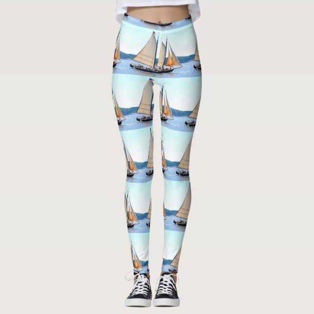 Leggings goélette principale à voile blanche (Devant)