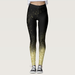 Leggings Gold Dust Parties scintillant Noir Noël Fun tendan