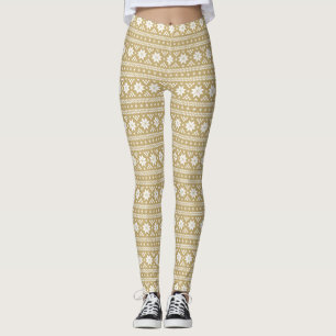 Leggings Gold Fair Isle