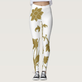 Leggings Gold Floral