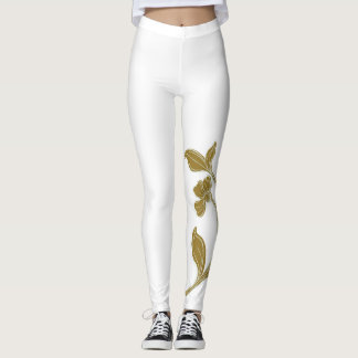 Leggings Gold Floral
