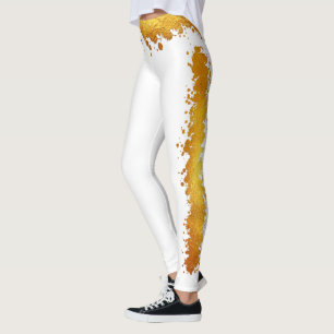Leggings Gold Foil Side Stripe Belt Art