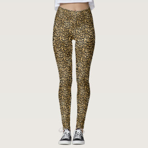 Leggings Gold Glam Black Leopard