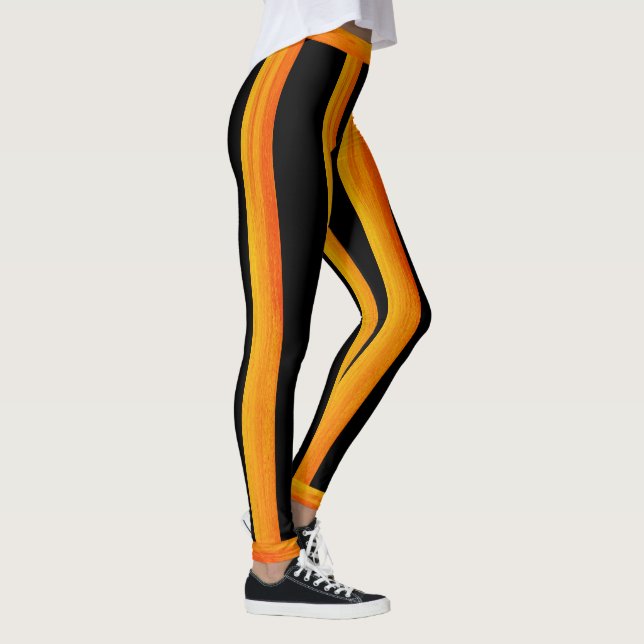 Leggings Gold Grunge Rustic Abstrait Stripes on (Votre Col. (Droite)