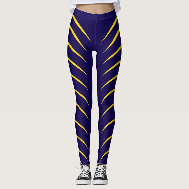 Leggings Gold Lines And Purple Color (Devant)