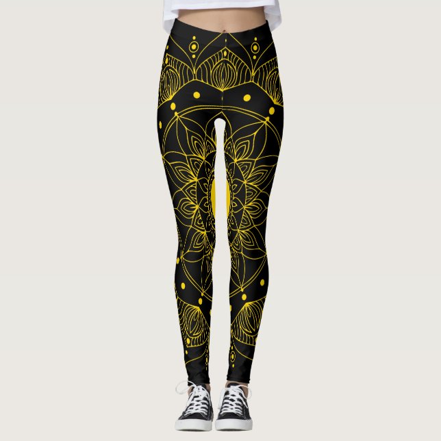 Leggings Gold Mandala, LineArt (Devant)