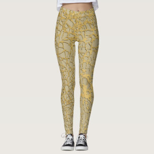 Leggings Gold Marbling : Grunge Texture Design