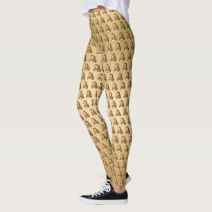 Leggings Gold Santa Hat Leging de vacances