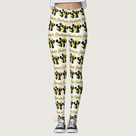 LEGGINGS GOLD SPARKLING POM-POM GIRL MEGAPHONE LEGINGS
