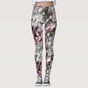Leggings Gold stars grunge abstrait design urbain moderne