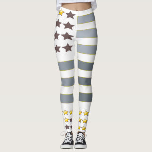 Leggings Gold Stars Silver Stripes
