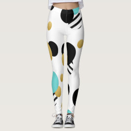 Leggings: Gold und hellblaue Kreise Leggings