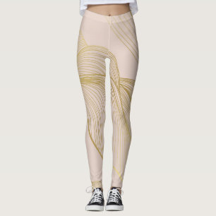 Leggings Golden Lines : Luxury Vintage Motif.