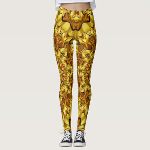 Leggings Golden Mandala Antique Abstract Design-63495