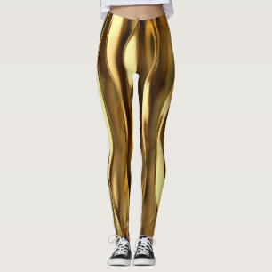 Leggings Golden Wave 3D Render.