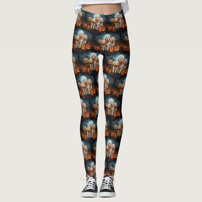 Leggings Goldendoodle Halloween Éffrayant (Devant)