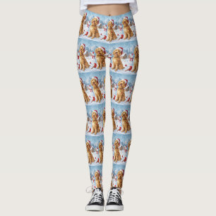 Leggings Goldendoodle Winter Wonderland Christmas Joy