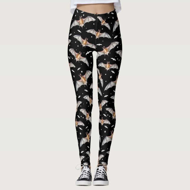Leggings Gothique Halloween Vampire chauves-souris Goth Dép (Devant)