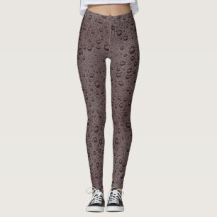 Leggings gouttelettes d'eau marron