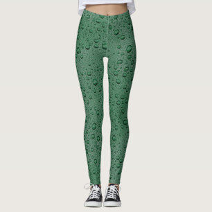 Leggings gouttelettes d'eau vertes