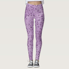 Leggings gouttelettes d'eau violette