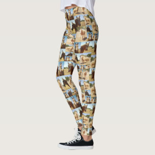 Leggings **"Grace d'or : un collage photo de Palomino"**