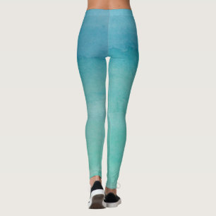 Leggings Gradient d'ombre de bleu de turquoise pour le