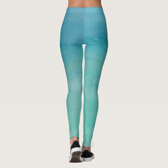 Leggings Gradient d'ombre de bleu de turquoise pour le (Dos)