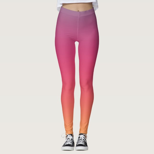 Leggings Gradient moderne tropical de couleur de lever de (Devant)