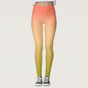 Leggings Gradient ombre corail blush chaux beige doux flou