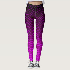 Leggings Gradient purple gray polka dots print abstract fe