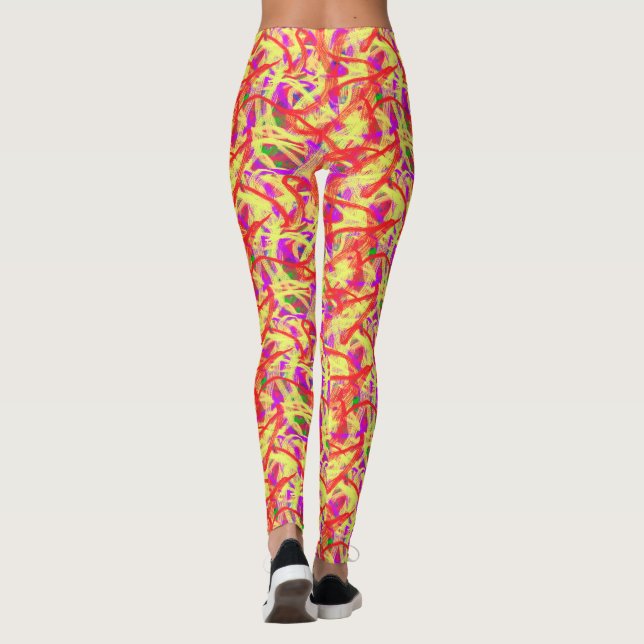 Leggings Graffiti Abstrait Brush Brush Peinture Legings (Dos)