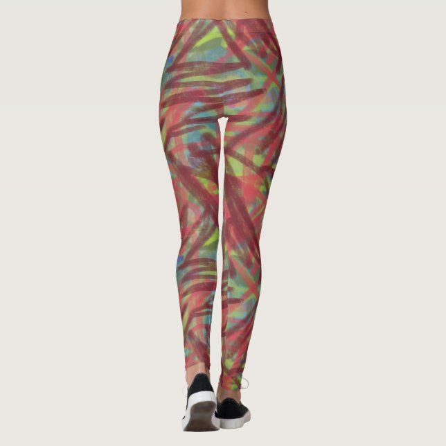 Leggings Graffiti Abstrait motif Peinture de pinceau Leggin (Dos)