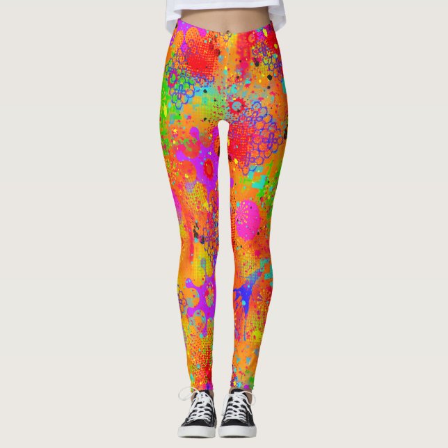 Leggings Graffiti de couleur (Devant)