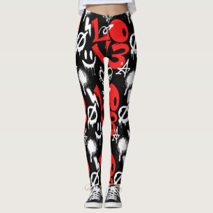 Leggings grafitti LOVE B. Black BG