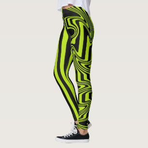 Leggings Graines et torrents - Lime vert et noir