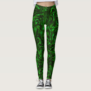 Leggings Grains texturés vert métallique