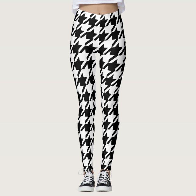 Leggings Grand Motif classique de Houndstooth (Devant)