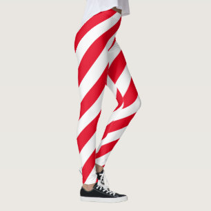 Leggings Grand motif de rayure de sucre de canne
