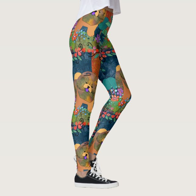 Leggings Grand motif d'extraits - guêtres de bouffe (Droite)