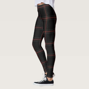 Leggings Grand plaid de tartan blanc rouge noir