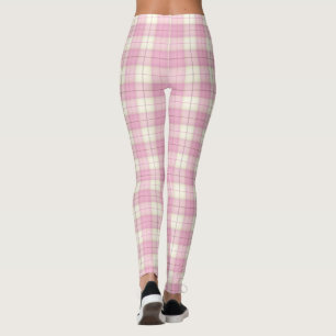 Leggings Grand Tartan rose Plaid Cute