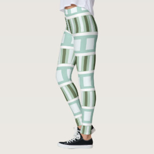 Leggings Grandes Carrés turquoises vertes