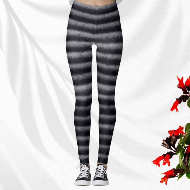 Leggings Grandes modernes Charbon noir et blanc (Créateur téléchargé)