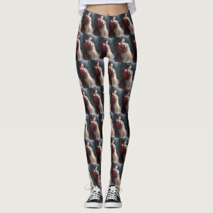 Leggings Grands Pyrénées avec Noël Festif du Père Noël
