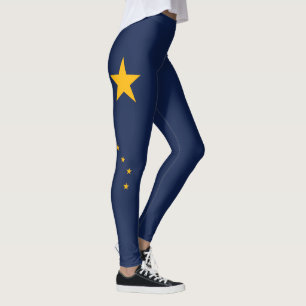 Leggings Graphique dynamique de drapeau d'état de l'Alaska